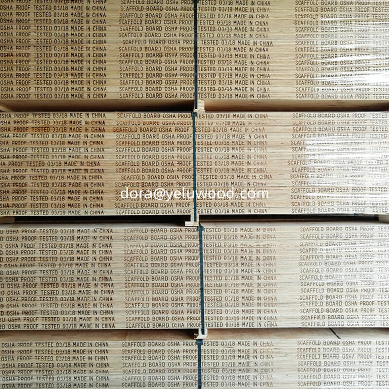 Pine LVL Scaffold Board from China, 1-3/4" x 14" x 24', FSC Certified Timber